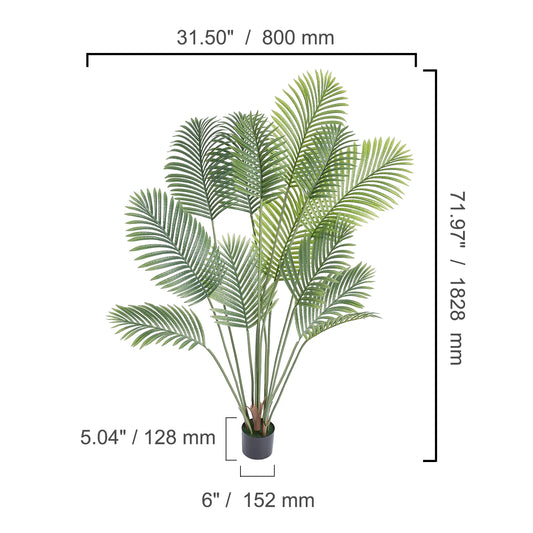SucceBuy Artificial Palm Tree Faux Plant With Anti Tip Support