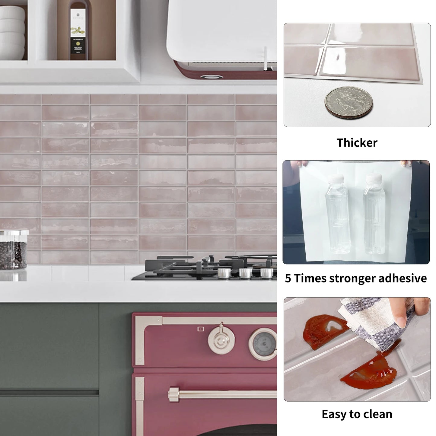 Waterproof Peel And Stick Subway Wall Tile Sticker
