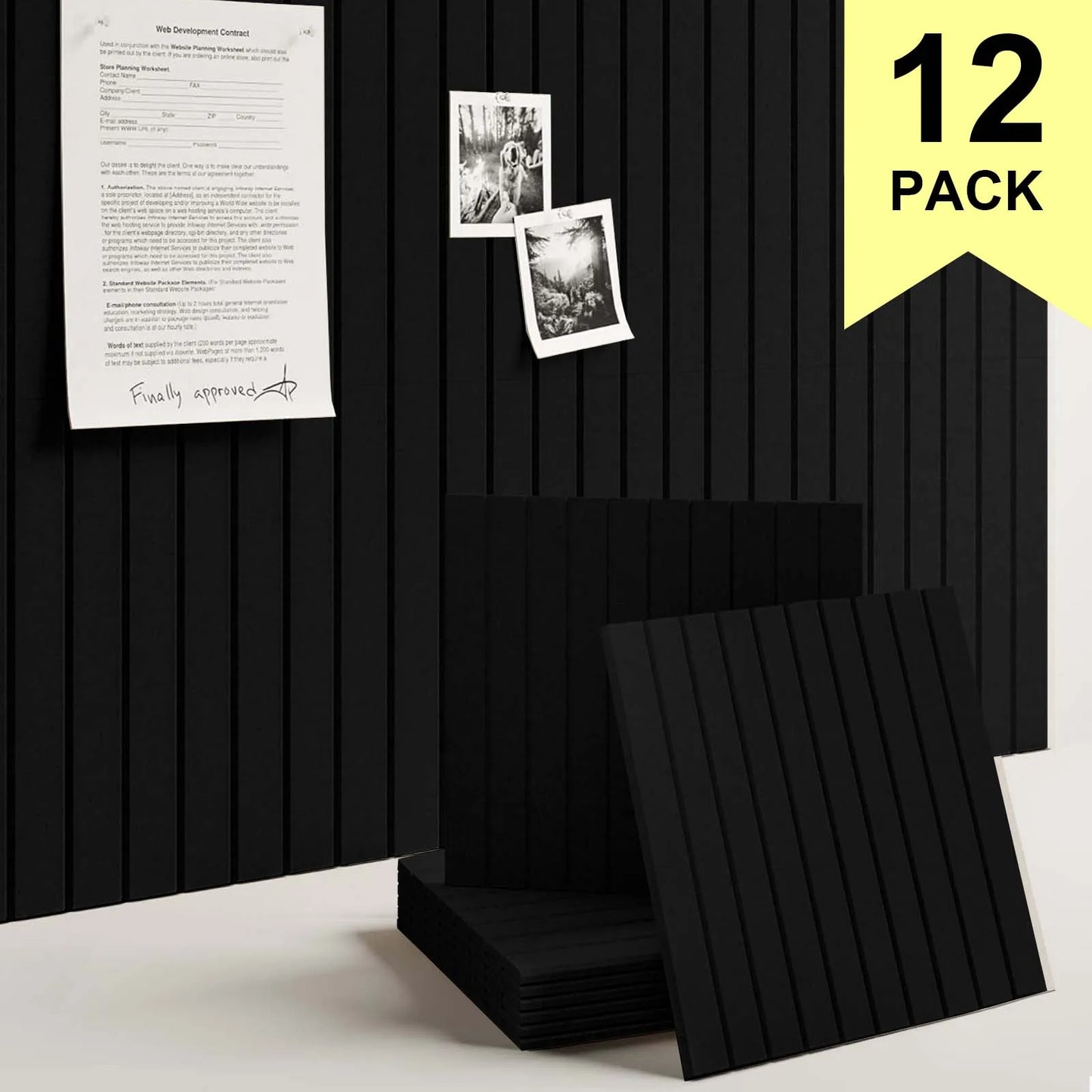 Six To Twelve Pack Felt Wall Tiles For Bulletin Board