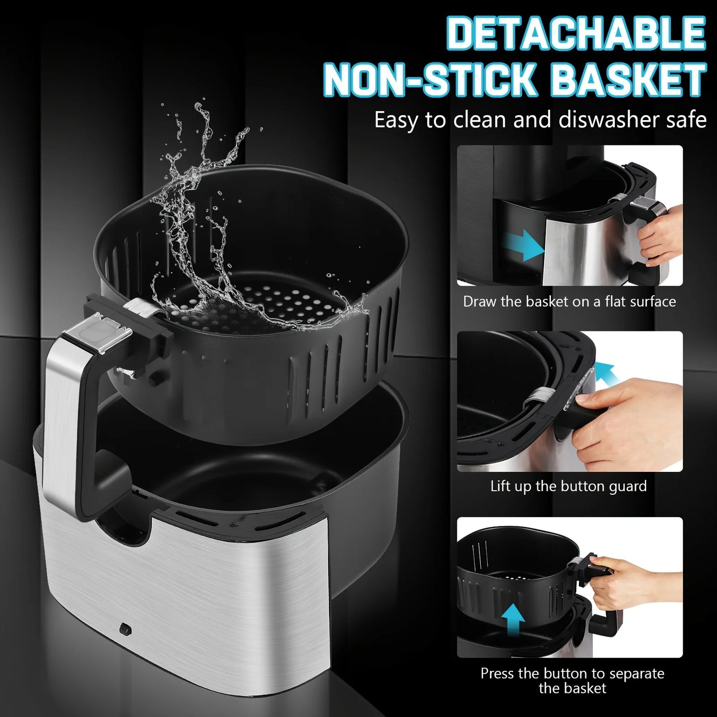 KitCook 1500W Air Fryer Digital Touch Screen 8 Presets