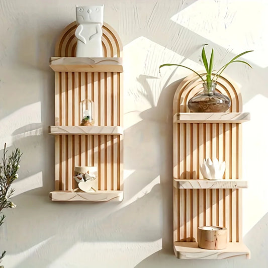 Taylor And Brown Bohemian Wooden Wall Shelf Plant Rack
