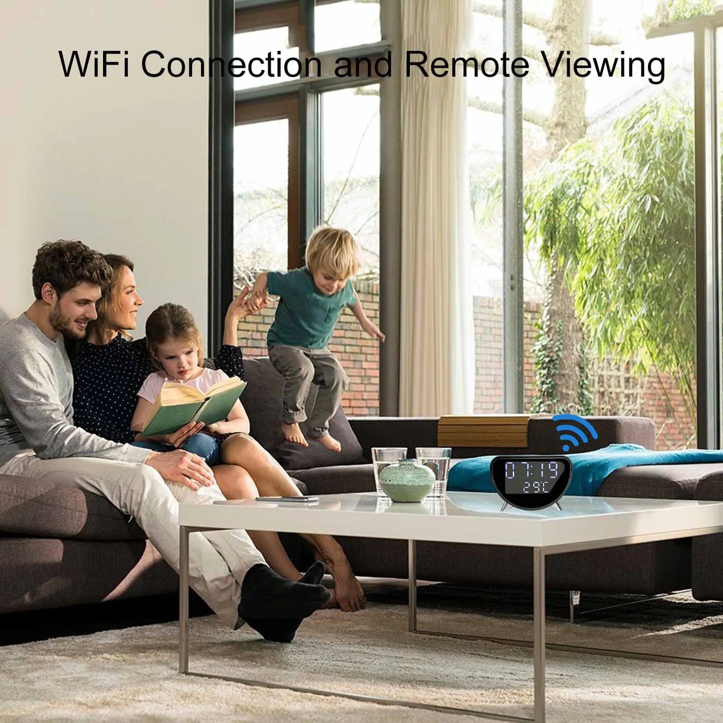Ouvis 4K WiFi Clock Camera With Wireless Charging App Control