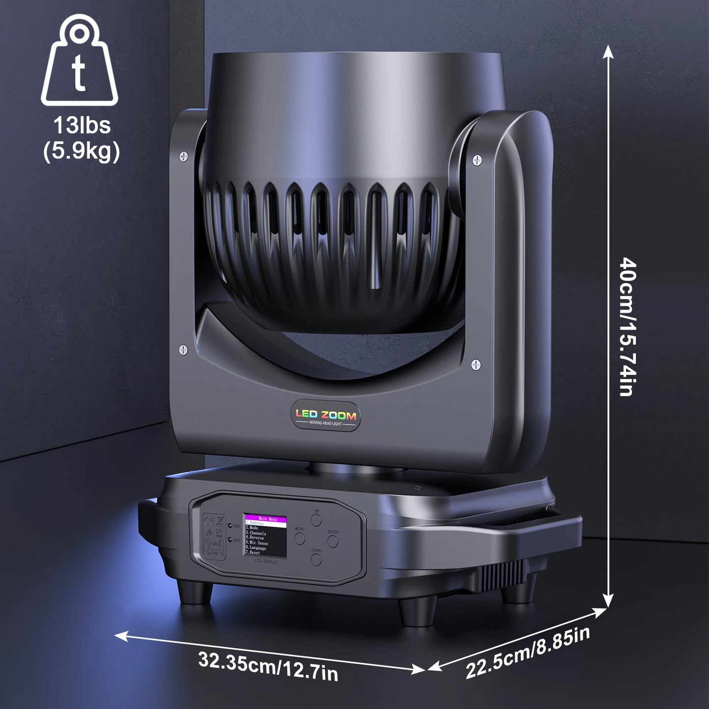 Yiflamefly 220W Zoom Wash Moving Head Light RGBW LED Stage Lighting