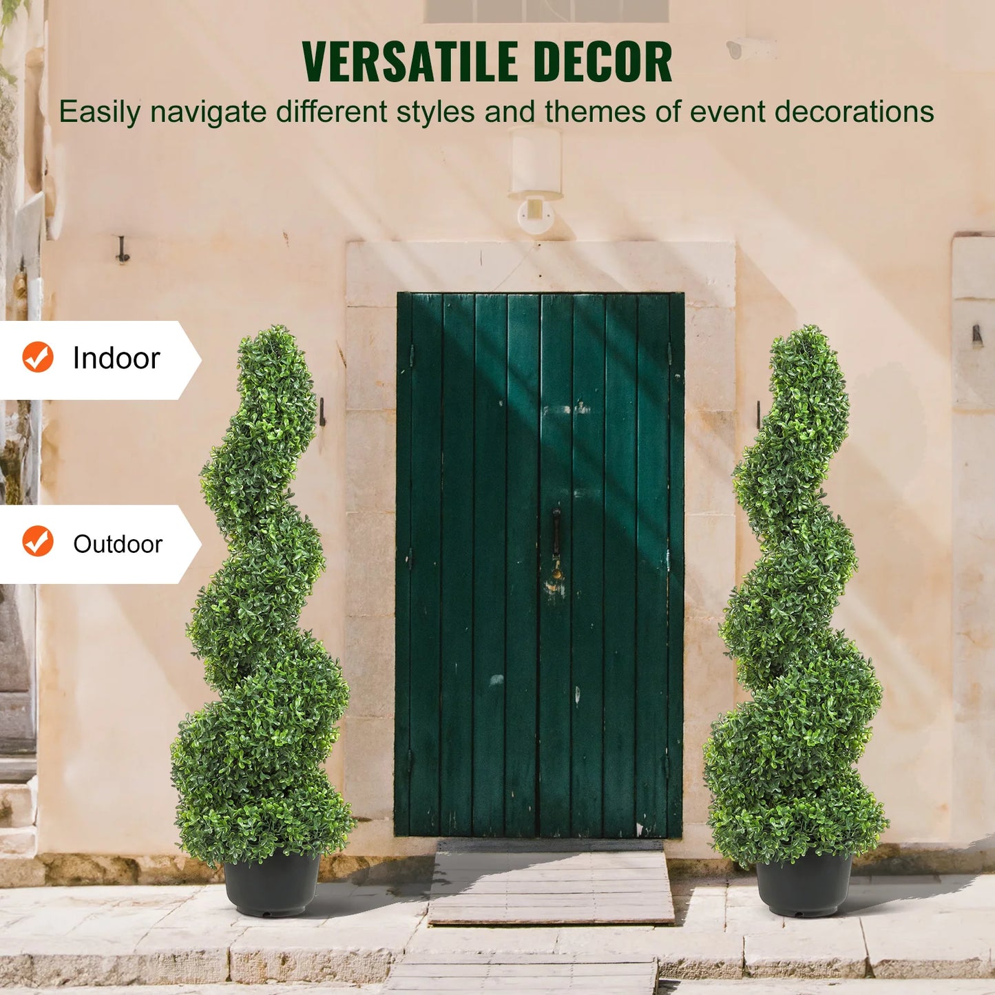 Artificial Boxwood Tower Topiary Spiral Plant Outdoor Decor