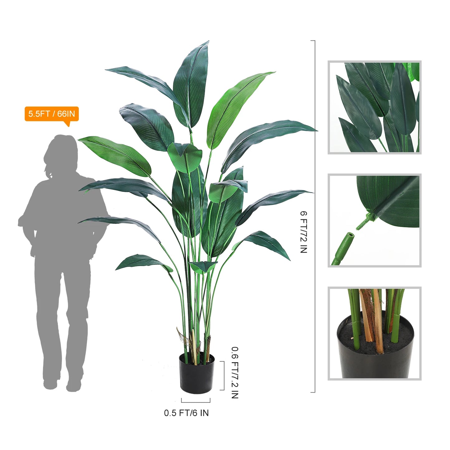 Studyset Artificial Bird Of Paradise Plant Indoor Outdoor Decor