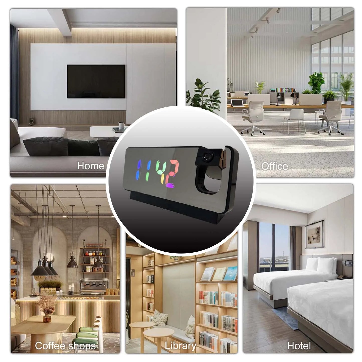 Ouvis 4K Ultra HD Projection Alarm Clock Camera With WiFi Motion Detection