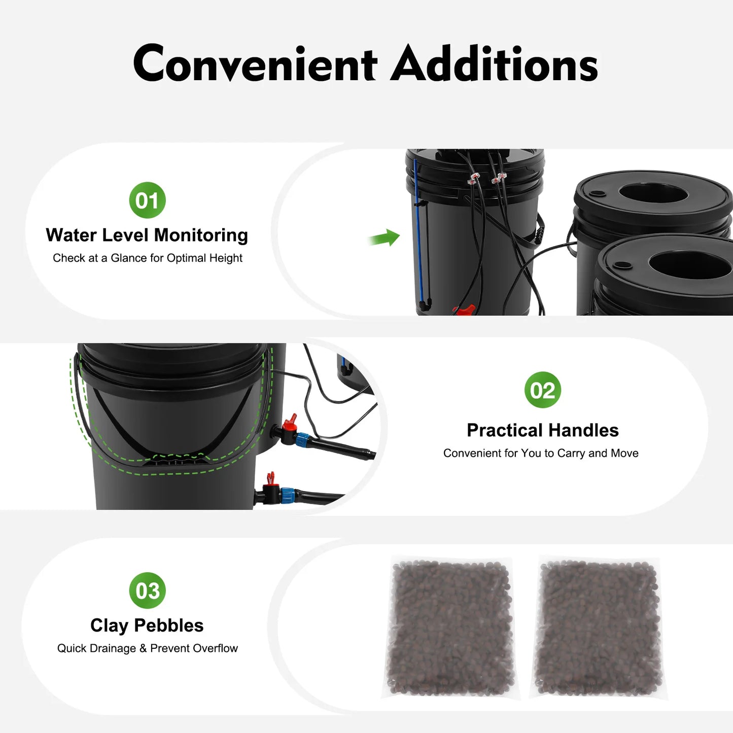 Bymaocar Hydroponics System Kit Deep Water Culture With Air Pump
