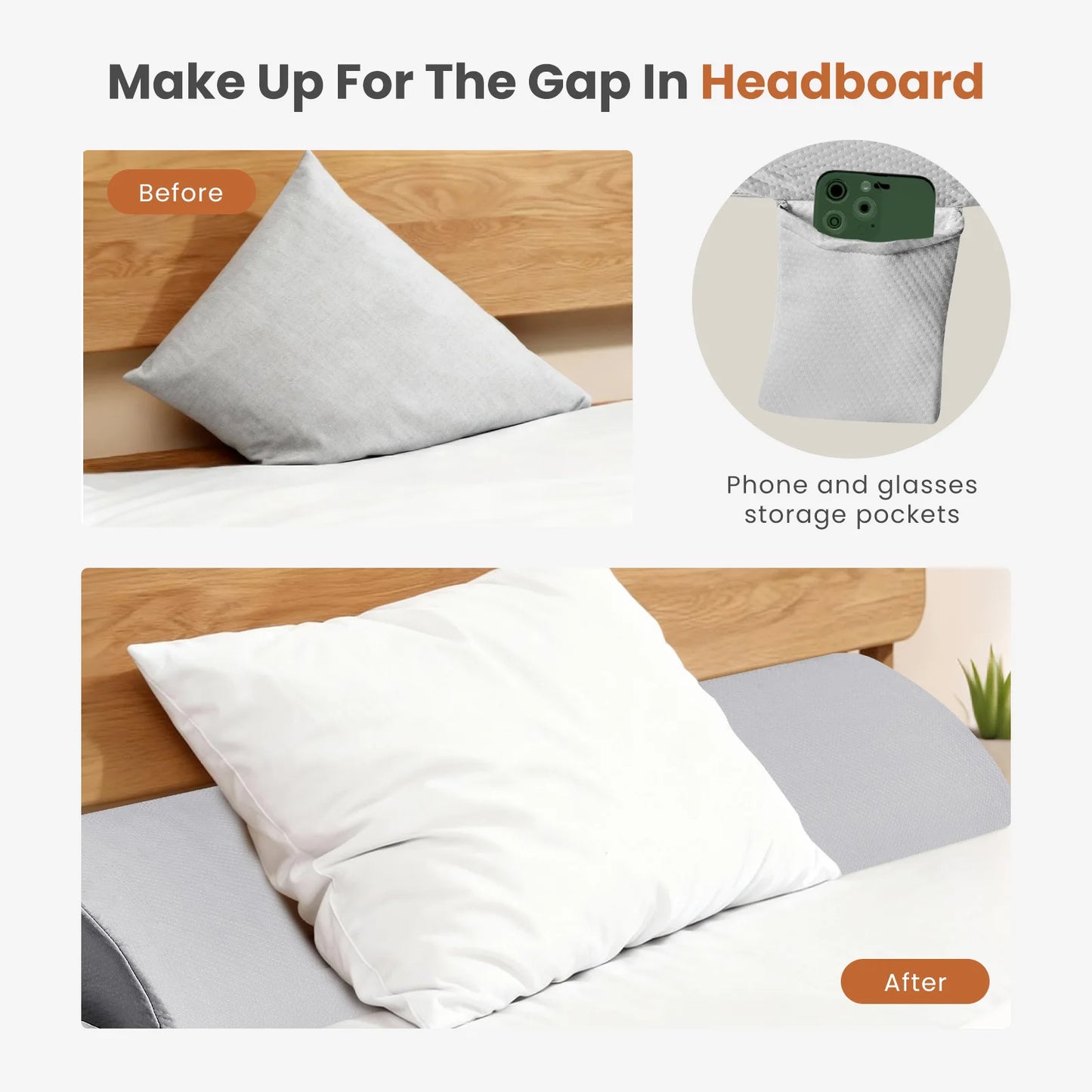JHK Ergonomic Memory Foam Wedge Pillow With Removable Washable Cover