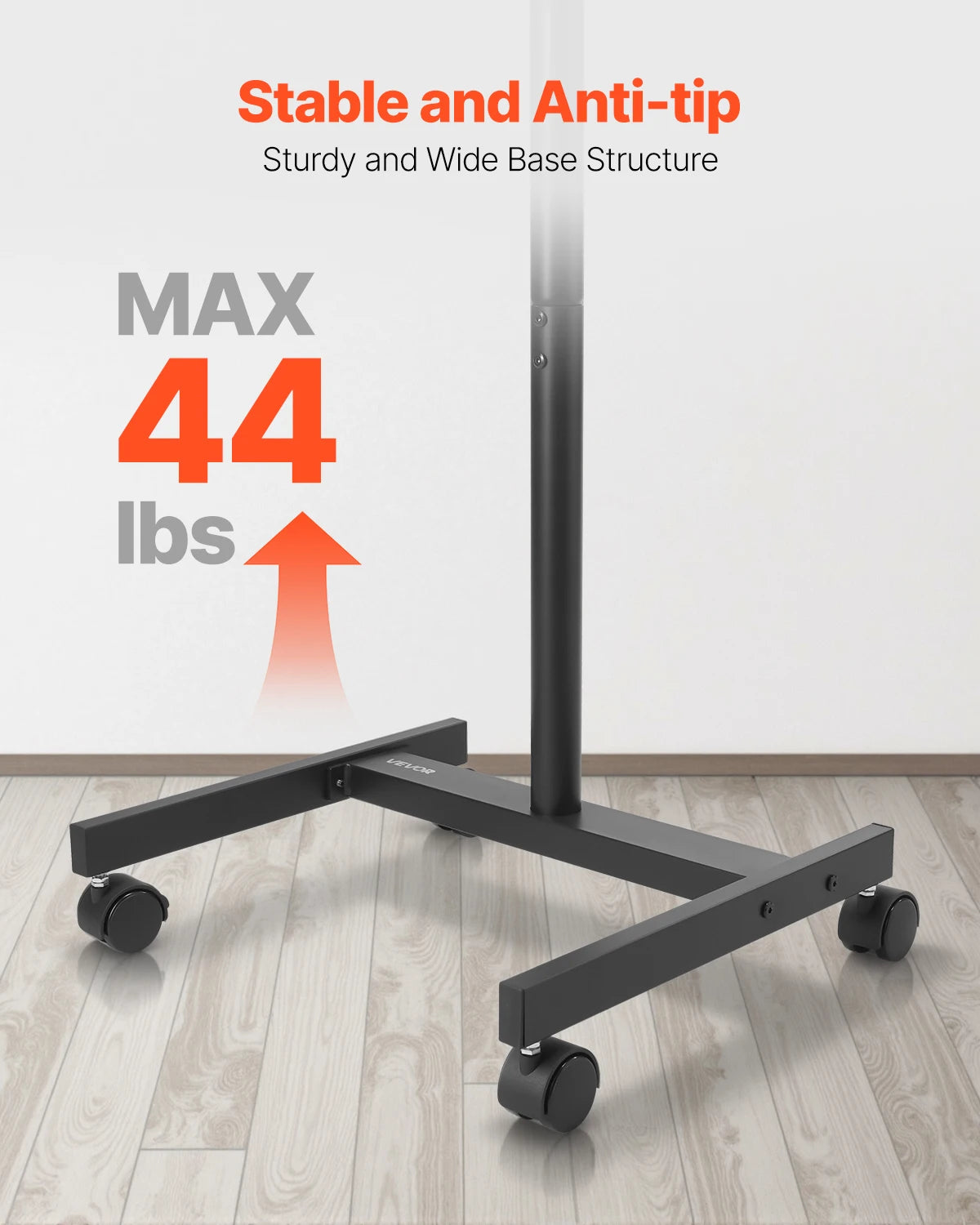 SucceBuy Rolling TV Stand With Wheels For Living Room Office