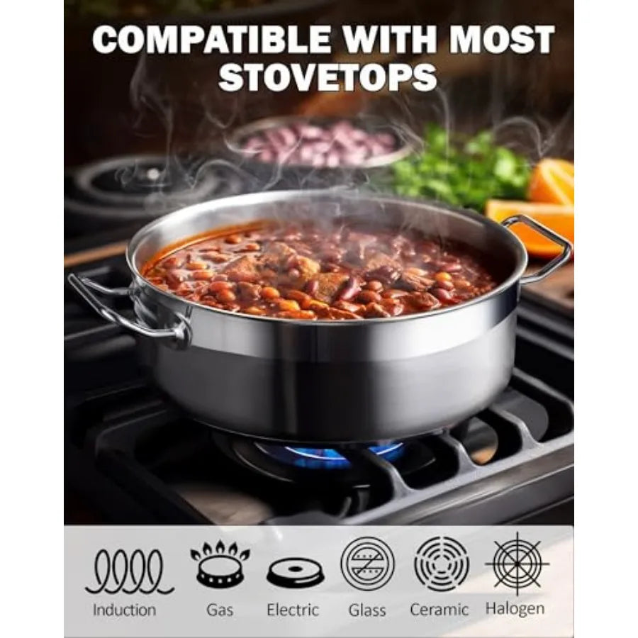 Stainless Steel Sauté Pan With Lid Ideal For Everyday Cooking