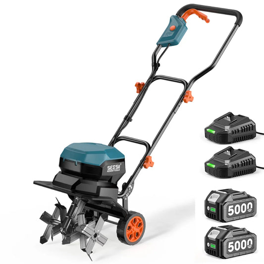 SeeSii 40V Cordless Tiller Cultivator With Batteries